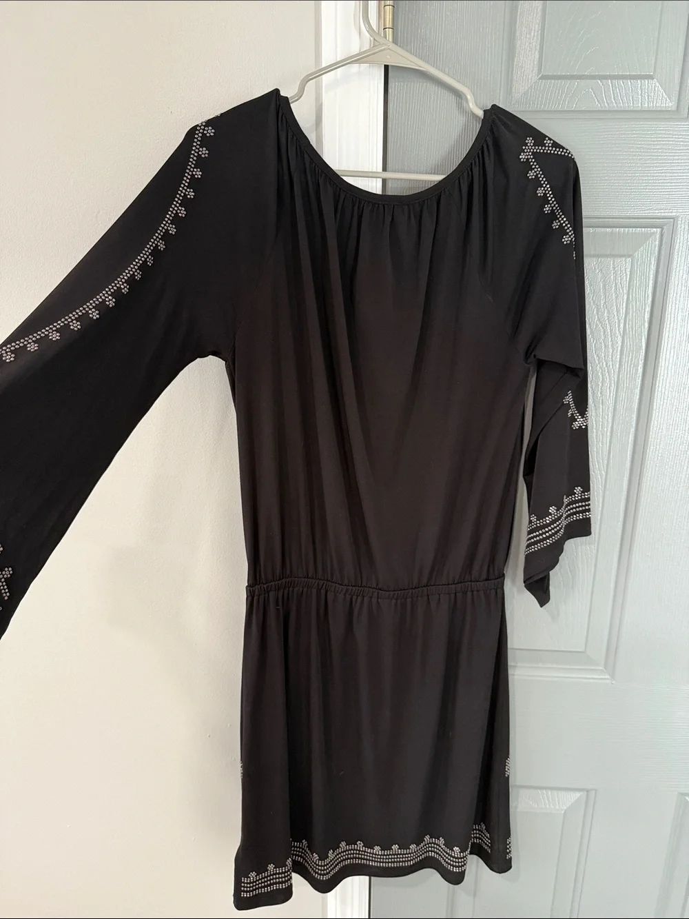 Michael Kors Black Mini Dress with Silver Stud Accents